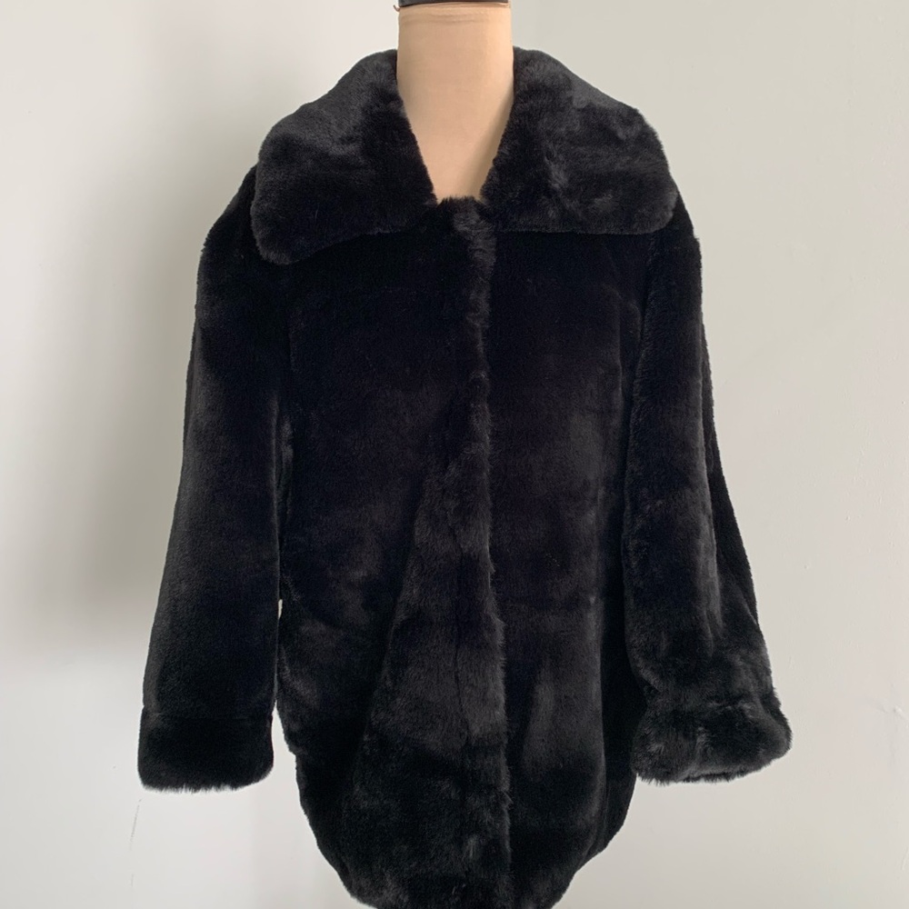 Bardot Black Pia Faux Fur Jacket
